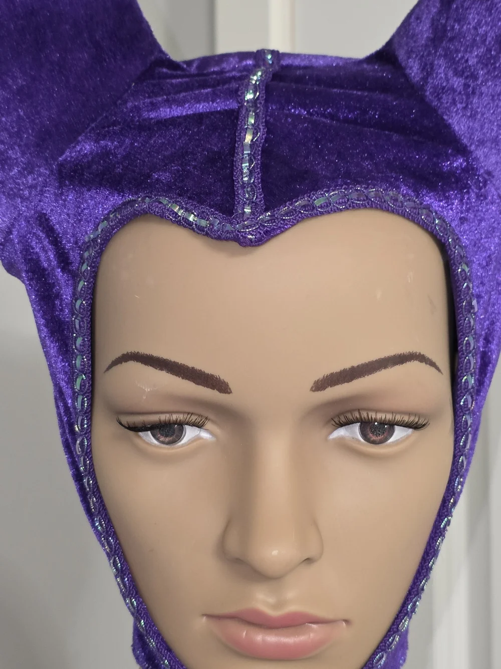 Disney Store Girls Maleficent Purple Velvet Horns Headpiece Size 5/6 Halloween